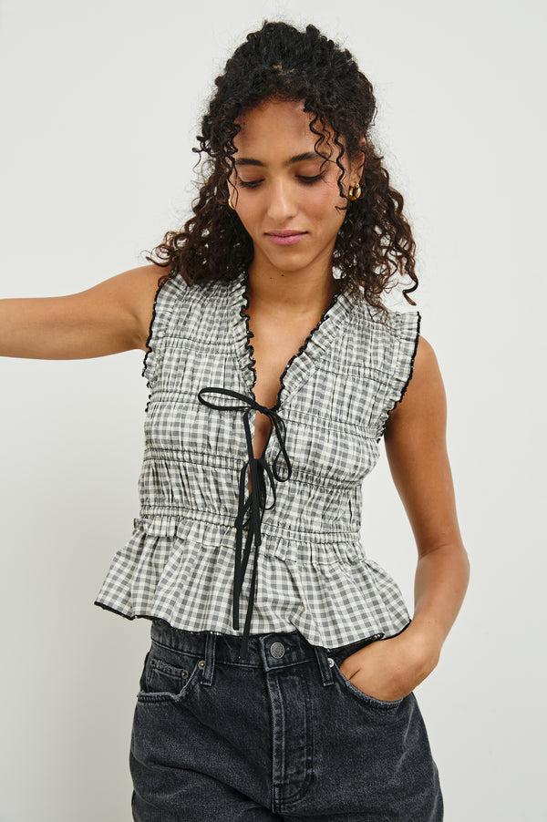 Rails Martine Top Ivory Jet Gingham
