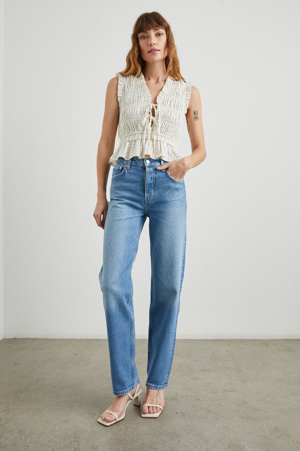 Rails Martine Top Ivory Seersucker