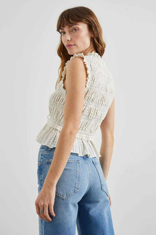 Rails Martine Top Ivory Seersucker