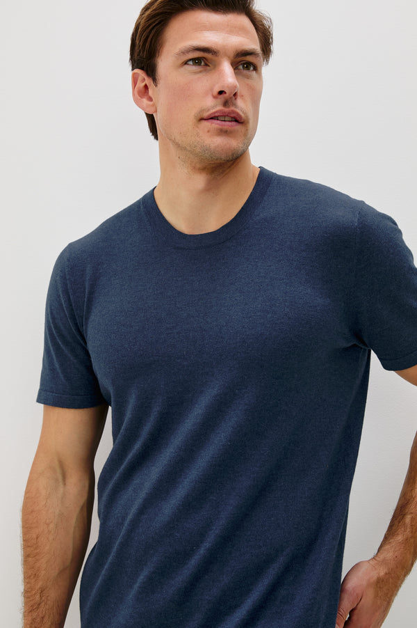 Rails Mason Cotton Cashmere T-shirt Heather Blue