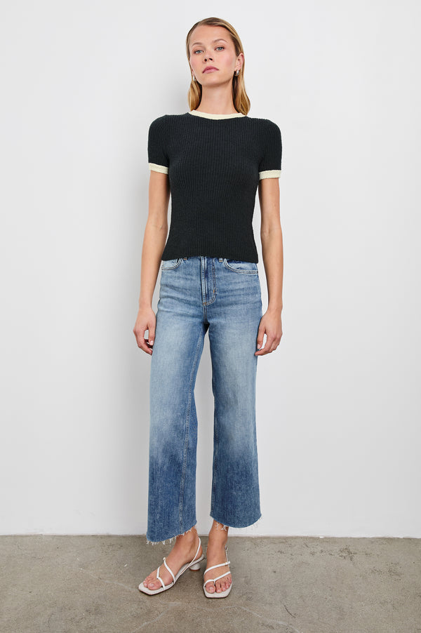 Rails Meredith Top Black Ivory