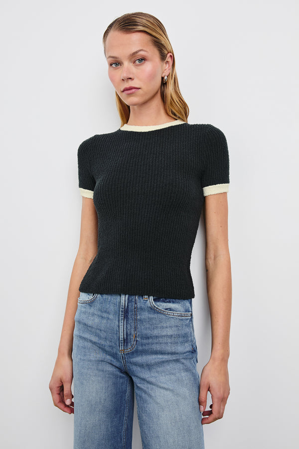 Rails Meredith Top Black Ivory