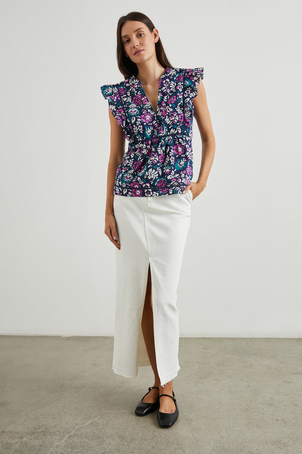 Rails Misha Top Woodblock Floral