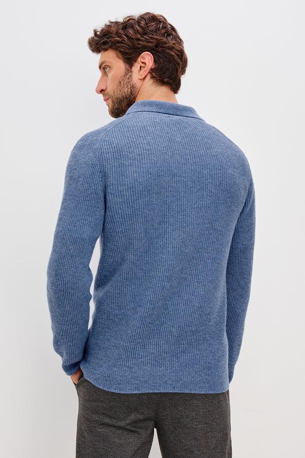 Rails Monty Quarter Zip Cerulean Melange
