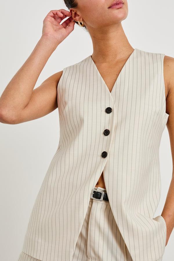 rails Mylah vest Birch Pinstripe