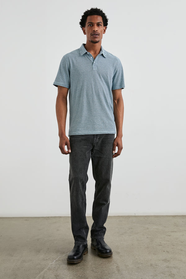 Rails Napoli Polo Shirt Cerulean Sky Stripe