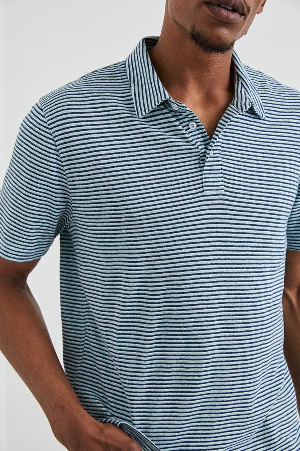 rails Napoli polo shirt Cerulean Sky Stripe