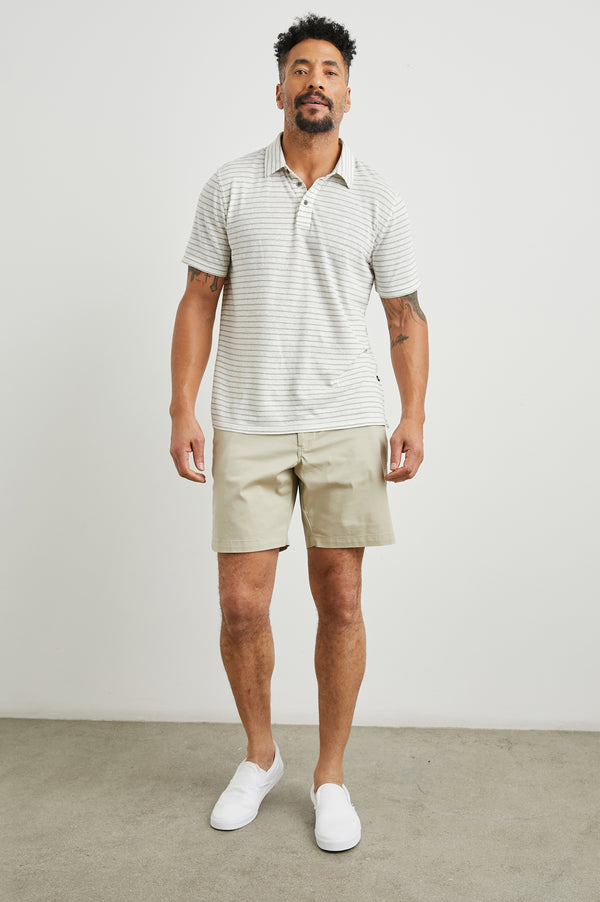 Rails Napoli Polo Shirt Cream Barley Stripe