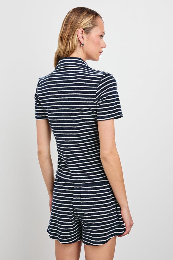 Rails Naveli Court Polo Navy Ivory Stripe