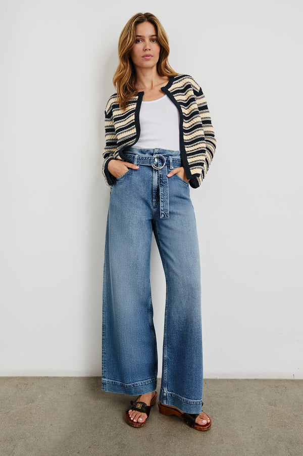 Rails Nelly Cardigan Navy Oat Stripe