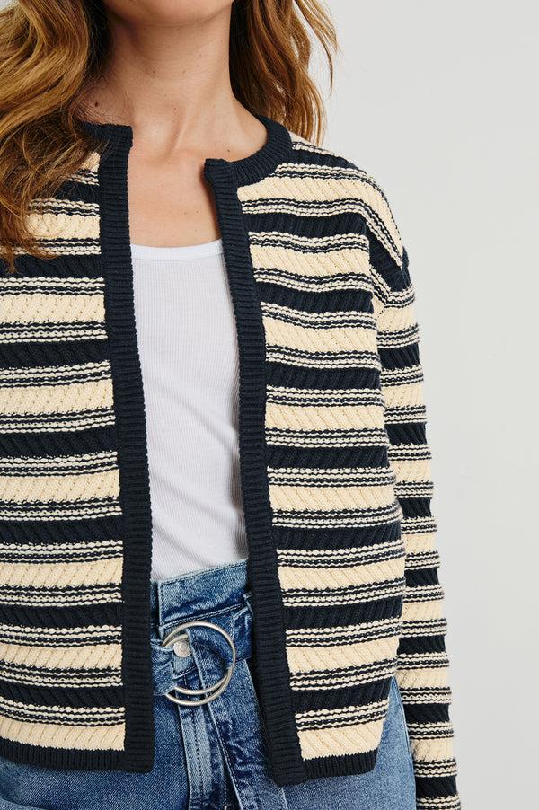 rails Nelly cardigan Navy Oat Stripe