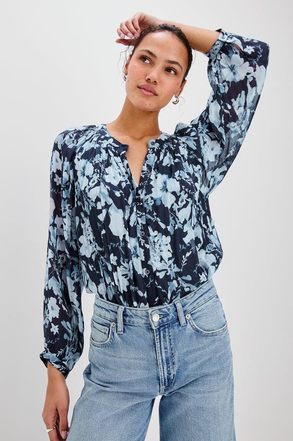 Rails Nessie Top Indigo Blossoms