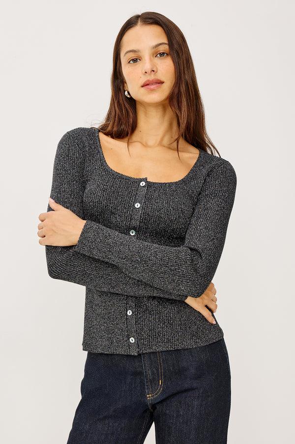 Rails Paulina Sweater Gunmetal Lurex