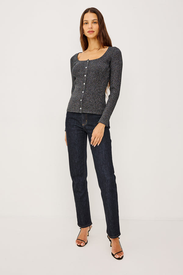 Rails Paulina Sweater Gunmetal Lurex