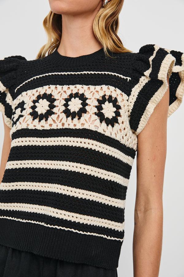 rails Penelope top Black Ivory Stripe