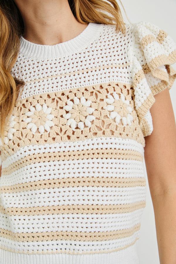 rails Penelope top Ivory Oat Crochet Stripe