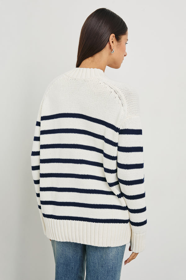 Rails Penny Sweater Ivory Navy Stripe