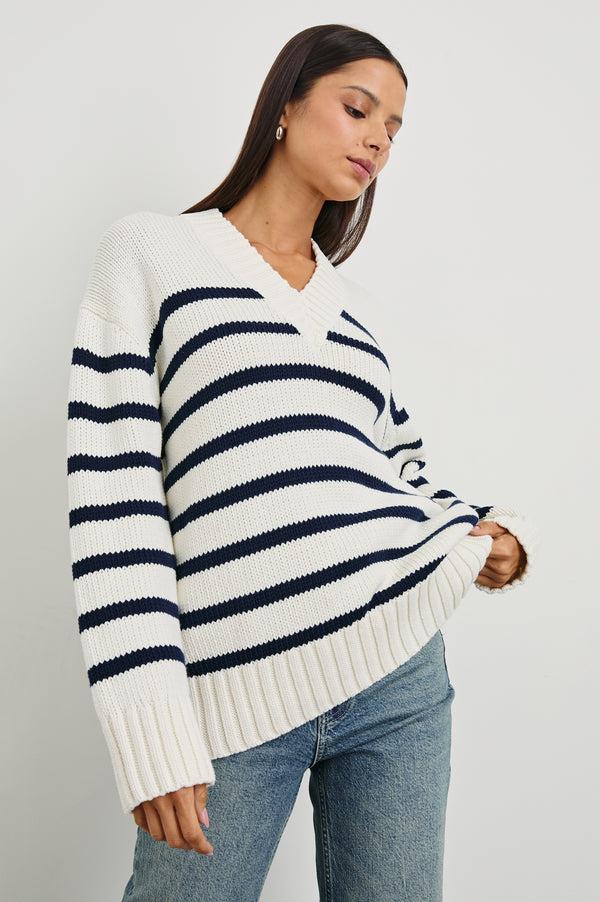 rails Penny sweater Ivory Navy Stripe