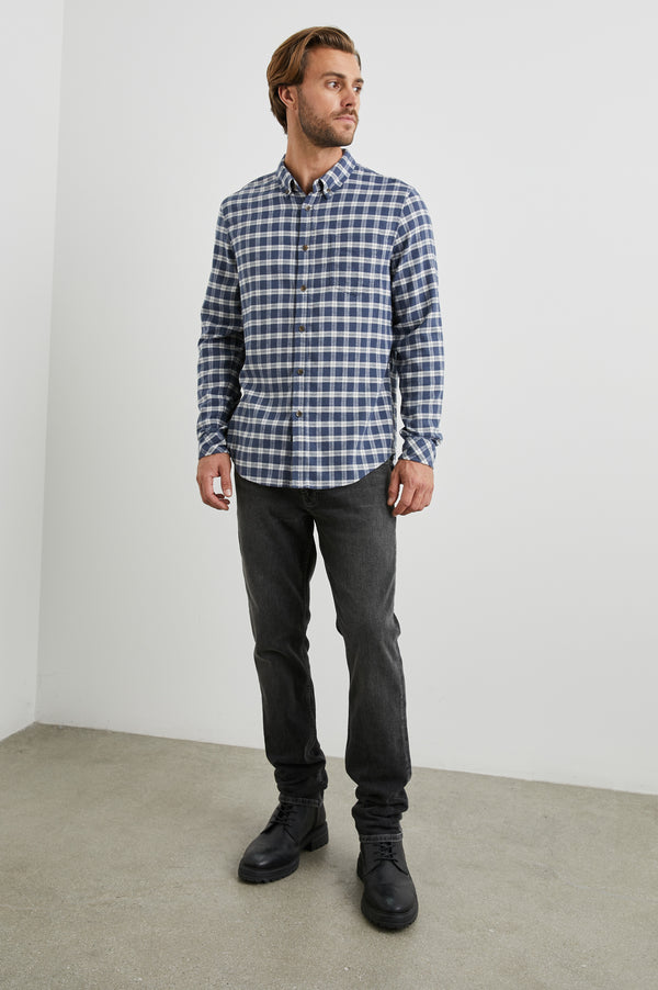 Rails Reid Shirt Midnight Grey Melange