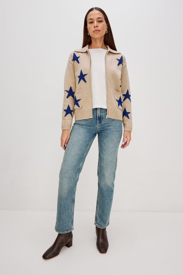 Rails Rhea Sweater Camel Cobalt Stars
