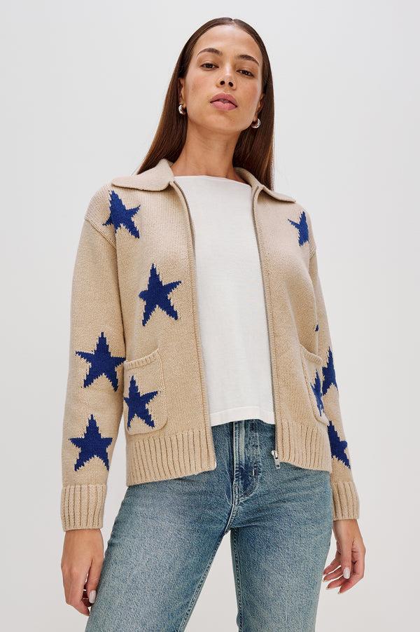 Rails Rhea Sweater Camel Cobalt Stars