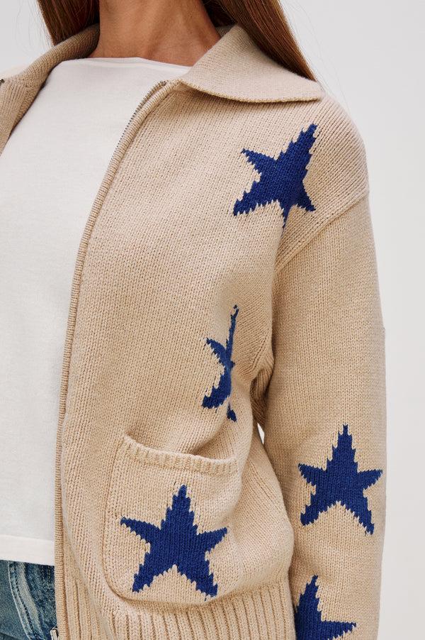 rails Rhea sweater Camel Cobalt Stars