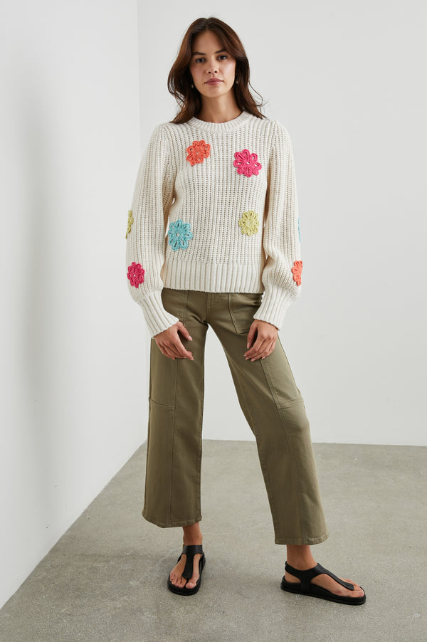 Rails Romy Sweater Ivory Multi Daisies