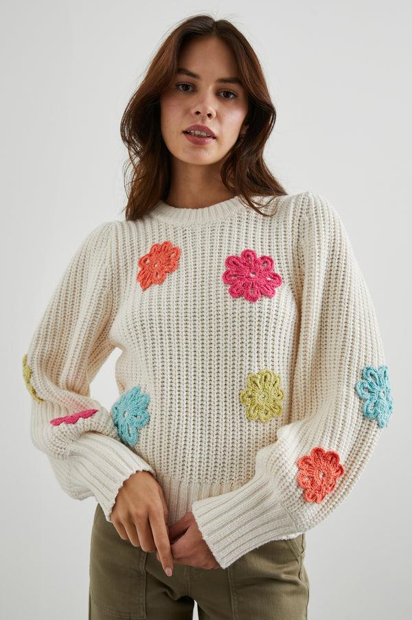 rails Romy sweater Ivory Multi Daisies