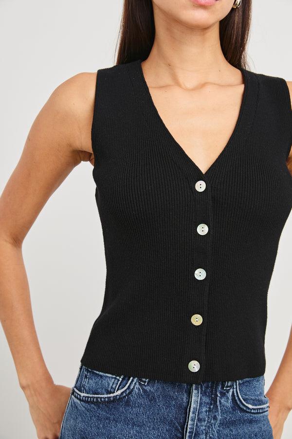rails Rosa vest Black