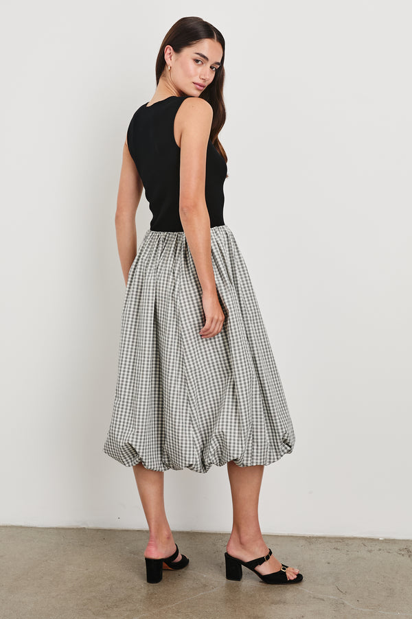 Rails Rosalind Dress Ivory Jet Gingham Black
