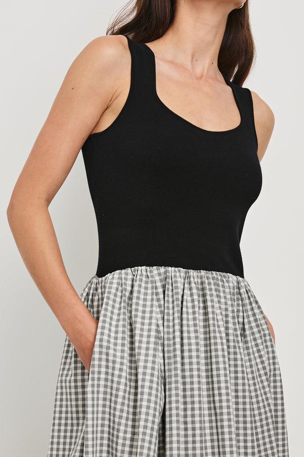 rails Rosalind dress Ivory Jet Gingham Black