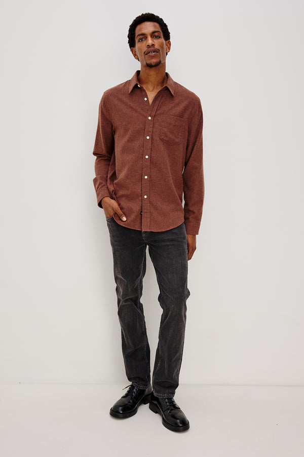 Rails Runson Shirt Mahogany Heather