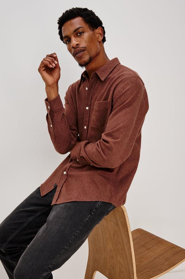 rails Runson shirt Mahogany Heather