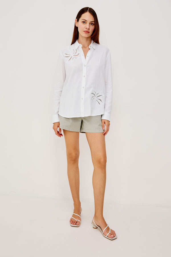 Rails Samar Shirt White Palm Embroidery