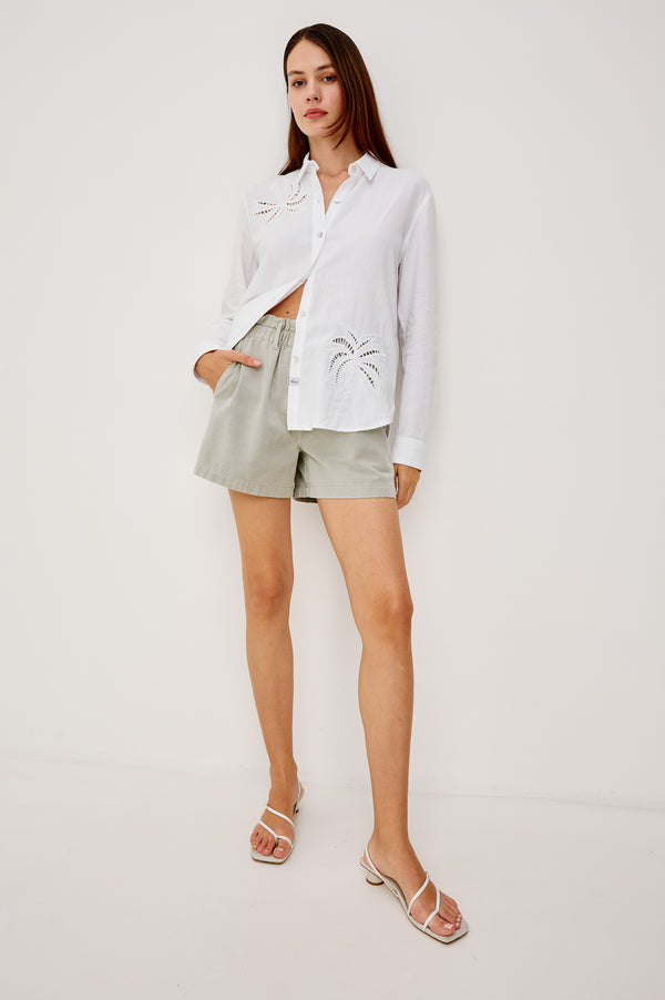 Rails Samar Shirt White Palm Embroidery