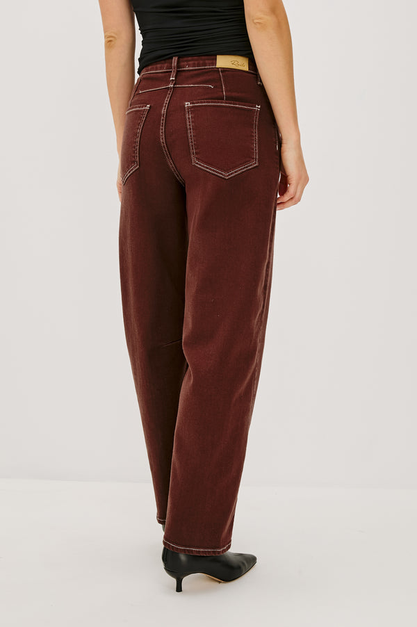 Rails Samo Barrel Leg Chocolate Contrast Stitch