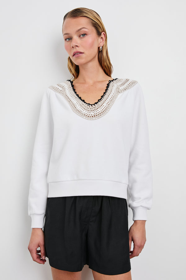 Rails Sava Sweatshirt Ivory With Crochet