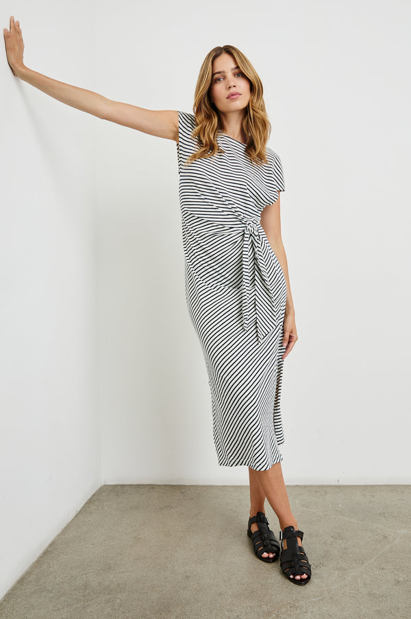 Rails Selah Dress Ivory Navy Micro Stripe