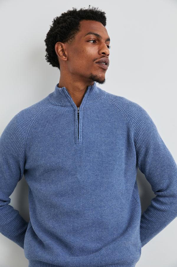 rails Stark quarter zip Cerulean Melange