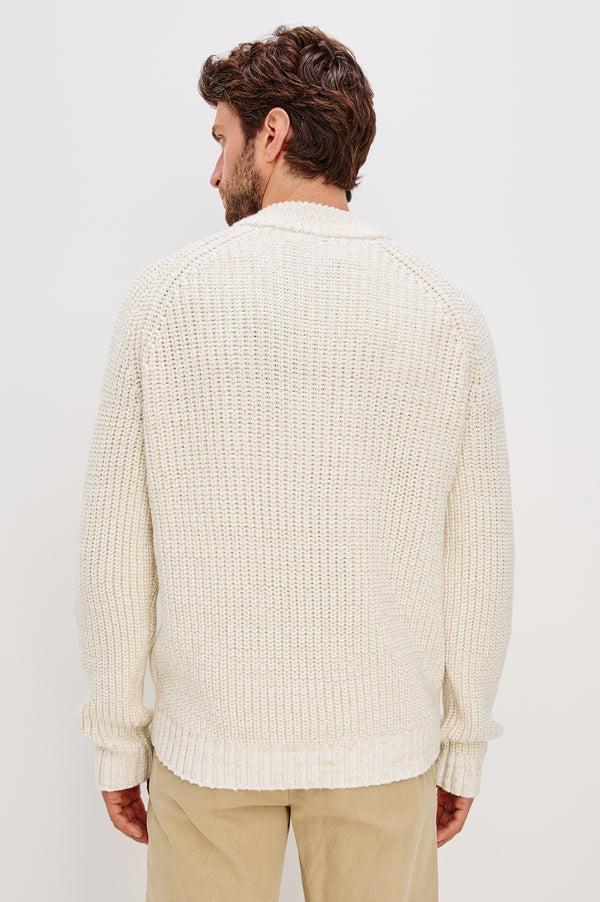 Rails Stratton Quarter Zip Snowdrift Marl