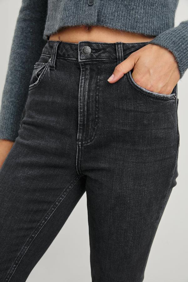 Rails Sunset Crop Slim Fare Black Pearl