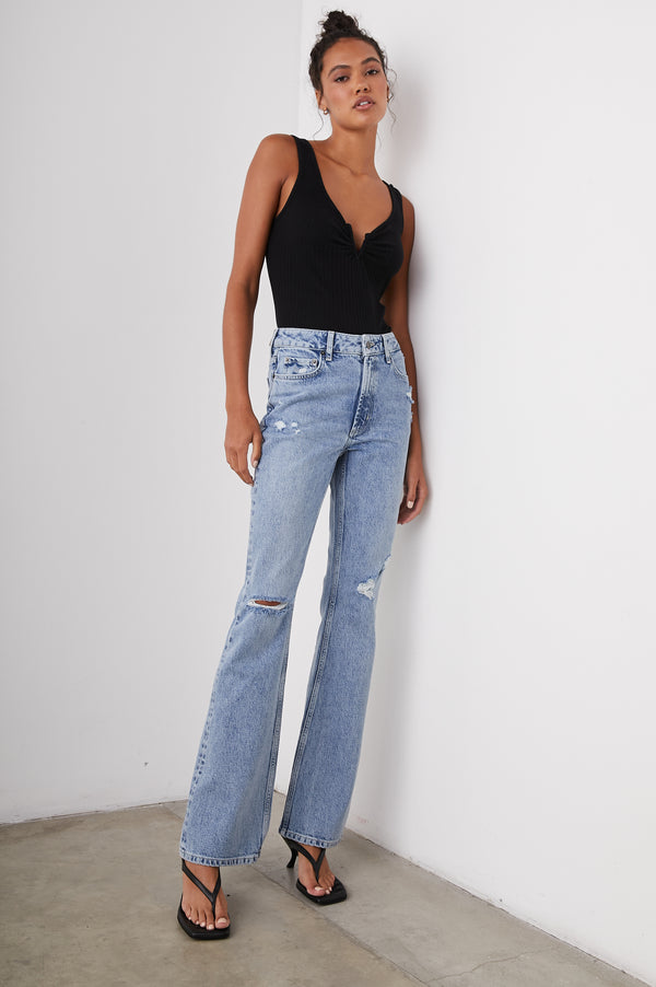 Rails Sunset Slim Flare Bluebell Distress