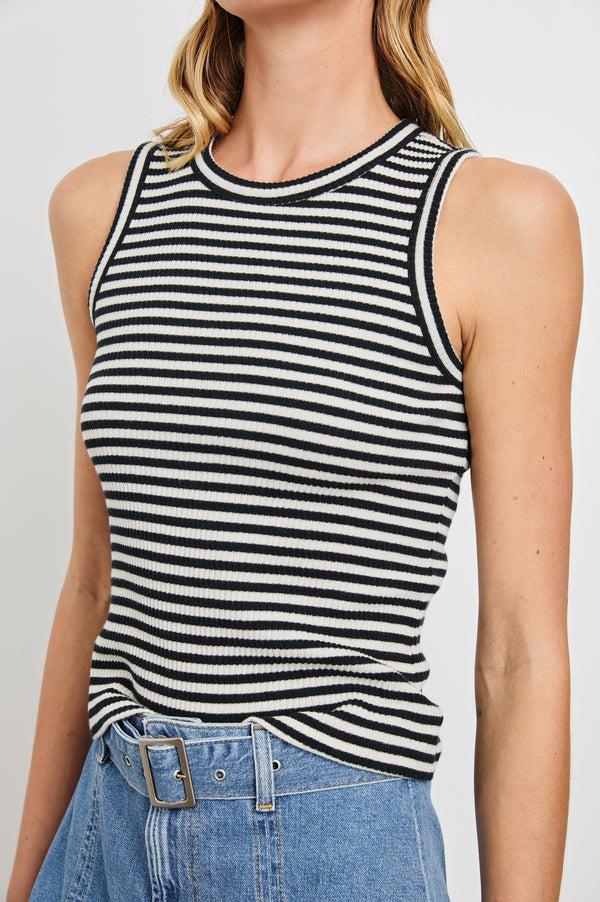 rails The racer tank Black Birch Stripe