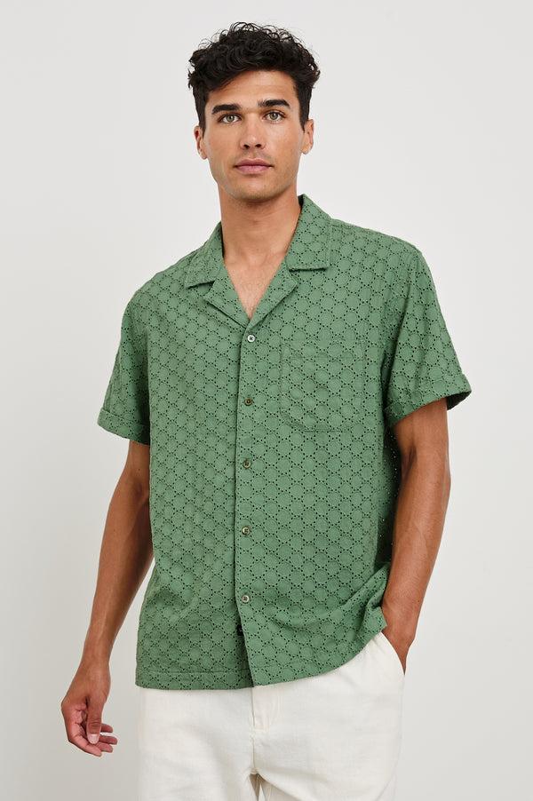 Rails Tyler Shirt Green Dots