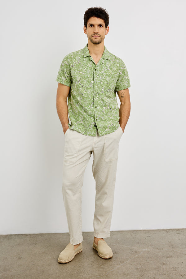 Rails Tyler Shirt Green White Sunflower