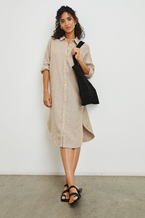 Rails Val Shirt Dress Heathered Flax
