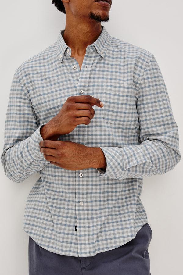 rails Vance shirt Charcoal Blue Check