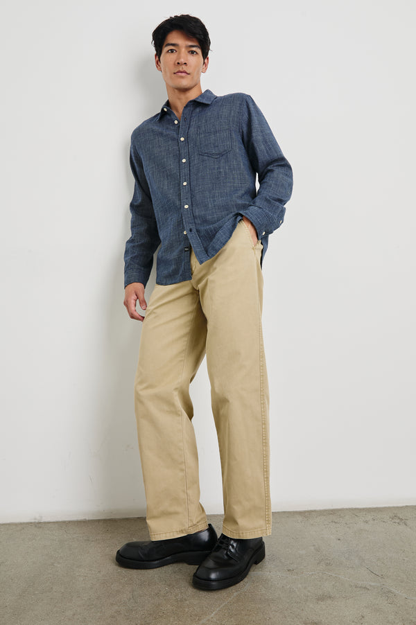 Rails Wyatt Relaxed Fit Shirt Navy Etch