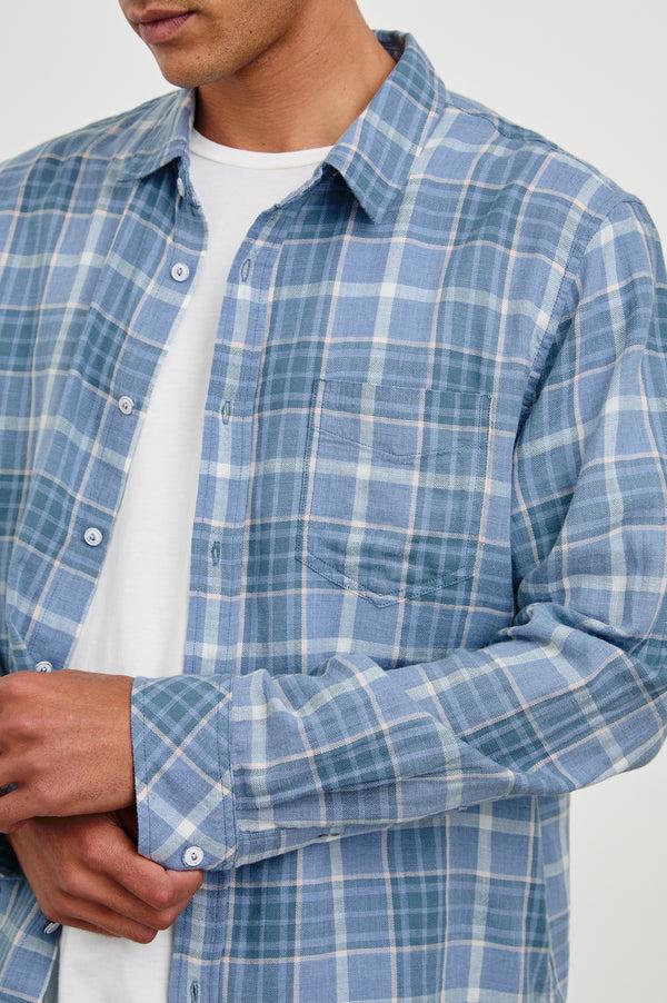 rails Wyatt shirt Blue Ebi Melange