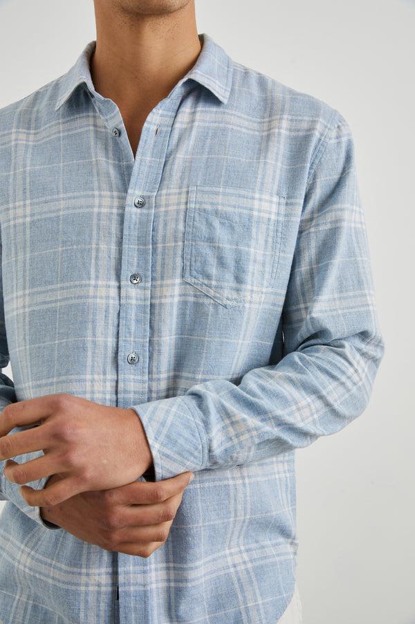 rails Wyatt shirt Cobalt Aluminum Melange